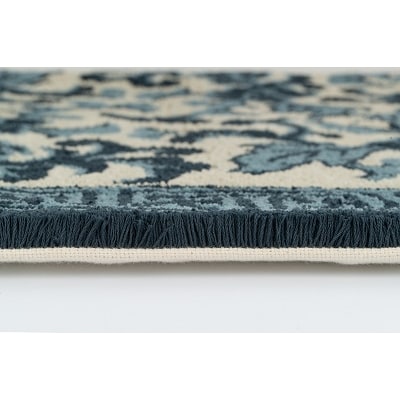 鍋島緞通【手刺繍】鍋島蔓牡丹縁まんじ文　淡々墨茶地(140×200cm)
