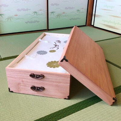 柿渋染め総桐着物収納ケース2段【諸富家具】