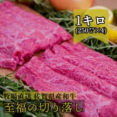 【牧場直送】佐賀産和牛 至福のきりおとし 1000g