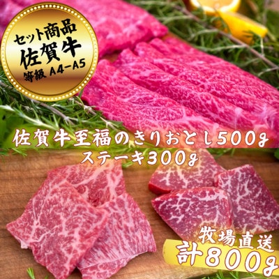 佐賀牛セット　至福のきりおとし500gとステーキ300g
