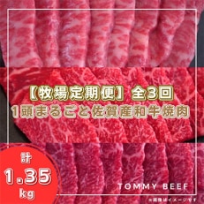 [毎月定期便]1頭まるごと佐賀産和牛の焼肉定期便全3回