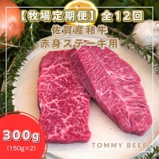 【毎月定期便】佐賀産和牛 赤身ステーキ用 300g 全12回