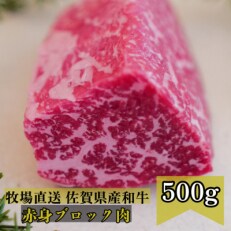 2023年5月発送開始『定期便』【牧場直送】佐賀産和牛  赤身ブロック肉500g 全12回