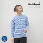 わんちゃんとお揃いで着られる長袖ボーダーTシャツ/ホワイト×ブルーLサイズ