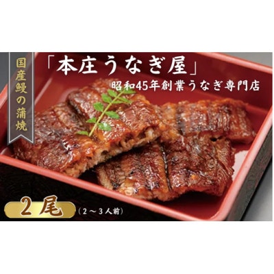 「本庄うなぎ屋」の国産鰻の蒲焼 2尾(2～3人前)