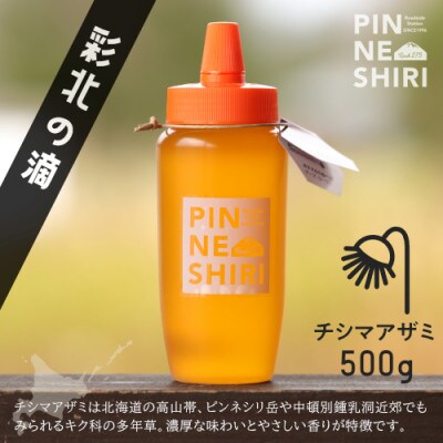 【北海道産天然はちみつ】彩北の滴(チシマアザミ)　500g×1本　液だれしにくい容器