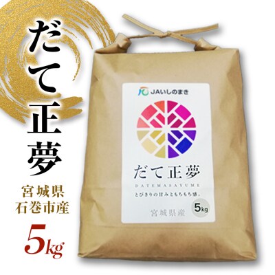 令和7年産 だて正夢 精米 5kg 単品 宮城県産 石巻市 米 白