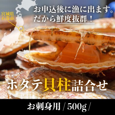 宮城県産 生食用 生ホタテ貝柱(500g/約15個〜18個入り) 冷蔵 帆立 ほたて 貝柱 石巻市