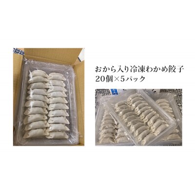 餃子 おから入り わかめ餃子 100個(20個×5パック)  冷凍 宮城県 石巻市 十三浜
