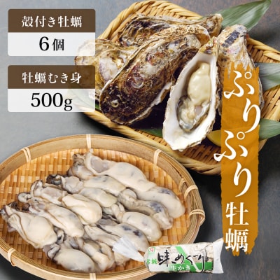 牡蠣むき身500gと殻付き牡蠣6個のお楽しみセット 牡蠣 かき カキ むき身 殻付き