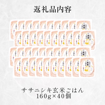 ご飯 パック 玄米 ササニシキごはん 160g × 40個 宮城県産 レトルト 長期保存 お米