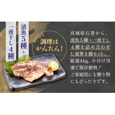 石巻旨味干し・漬け魚特盛セット(干物・漬魚 9種)