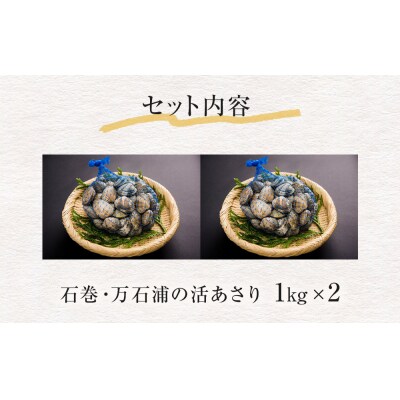石巻・万石浦の活あさり(2kg) アサリ あさり 天然 貝 プリプリ おかず 味噌汁 砂抜き