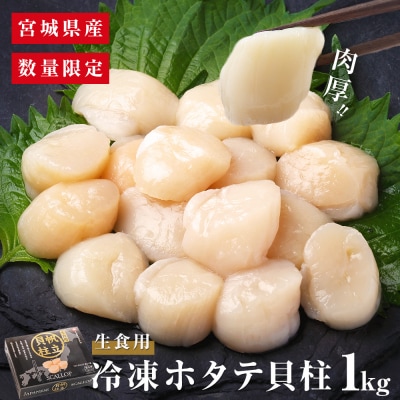 【先行受付】宮城県産冷凍ホタテ貝柱1kg 肉厚 帆立 貝柱 生食 ほたて 海鮮