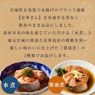 銀鮭 缶詰 食べ比べ セット 水煮 醤油煮 さけ 長期保存 保存食 鮭 金華ぎん おかず 便利 備蓄