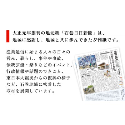 石巻日日新聞【6か月お届け】新聞 時事 ニュース 地元新聞