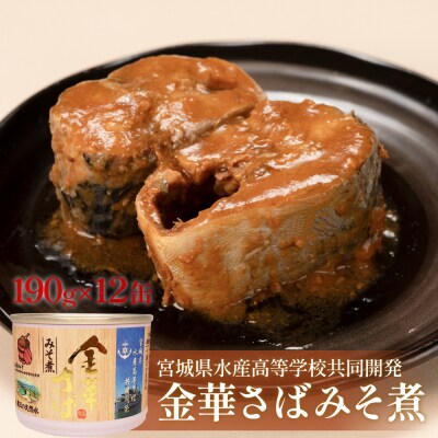 サバ缶 味噌煮 鯖 宮城県水産高等学校共同開発 金華さば みそ煮 (190g×12缶セット) 缶詰