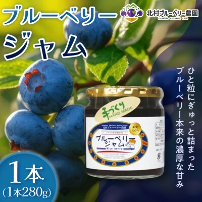 ブルーベリー ジャム 280g  無添加 摘みたて 手作り 果実 アントシアニン