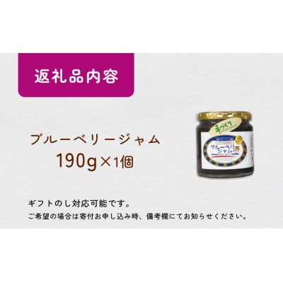 ブルーベリージャム 190g  無添加 摘みたて 手作り 果実 アントシアニン