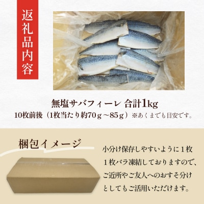 訳あり 無塩サバフィレ 1.0kg (10枚前後) 冷凍 さば 鯖 不揃い 魚 お魚 焼き魚