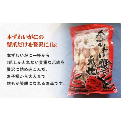 本ズワイガニ 爪肉 1kg 蟹爪 かに カニ 蟹 蟹の爪 ずわいがに 冷凍 海鮮 魚介類