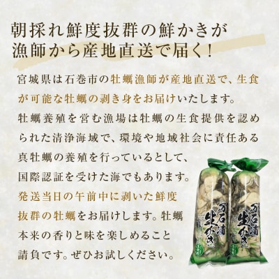 【先行受付】生牡蠣 牡蠣 生食用 かき剥き身 500g 2本入 水無し 生産者直送 かき 生食 魚介