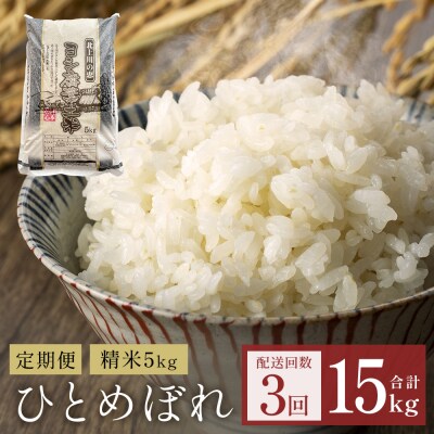 【定期便3回】 米 令和7年産 ひとめぼれ 精米 15kg (5kg×3)  こめ コメ お米