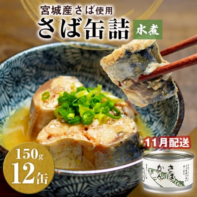 【11月配送】缶詰 さば缶詰 水煮 12缶 サバ缶 鯖缶 さば缶 鯖 国産 常温 長期保管 