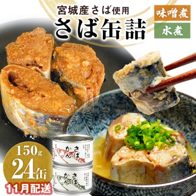 【11月配送】缶詰 さば缶詰 味噌煮・水煮 24缶 サバ缶 鯖缶 さば缶 鯖 味噌 国産 常温 