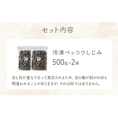 北上川産 冷凍 ベッコウしじみ 1kg ( 500g × 2袋 ) しじみ 海鮮 魚介類 貝 貝類 