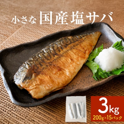 小さな 国産 塩サバ 3kg ( 200g × 15パック ) 冷凍 サバ 鯖 魚 青魚 塩さば 