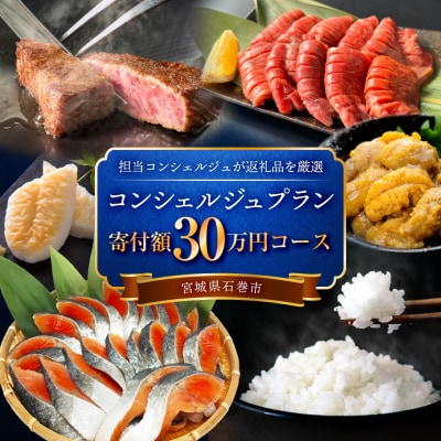 石巻 コンシェルジュプラン 30万円コース おまかせ 返礼品 厳選人気 魚介 肉 野菜 フルーツ 