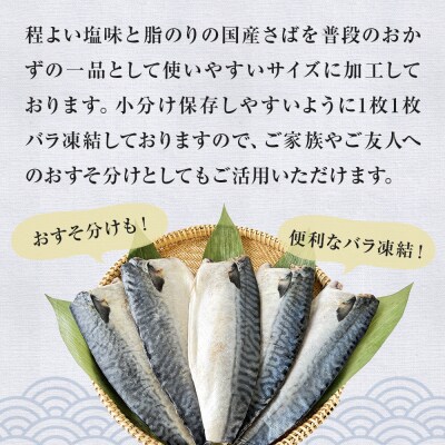 国産 塩さば フィーレ 約160～200g 15枚 サバフィレ 鯖 サバ さば フィレ 切り身 特大