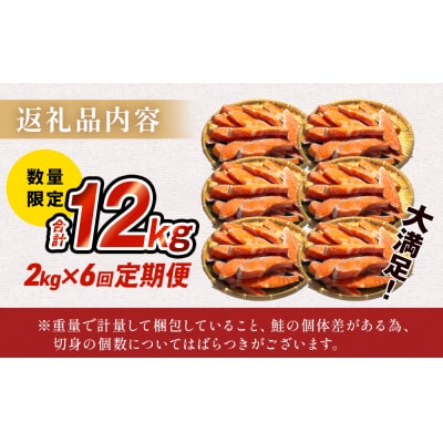 【訳あり】冷凍 銀鮭 切り身 2kg × 6回 定期便 鮭切身 シャケ サーモン 塩鮭