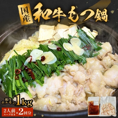 国産和牛もつ鍋2人前 2回分 冷凍 スープ付 モツ ホルモン モツ鍋 牛モツ 牛 和牛 鍋セット