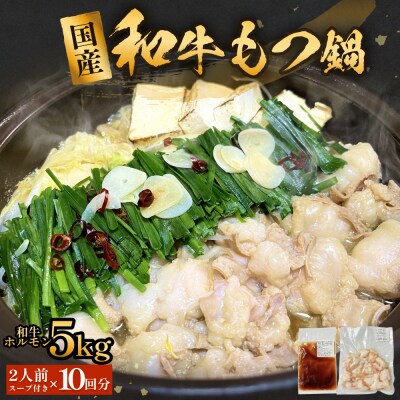 国産牛和もつ鍋2人前 10回分 冷凍 スープ付 モツ ホルモン モツ鍋 牛モツ 牛 和牛 鍋セット