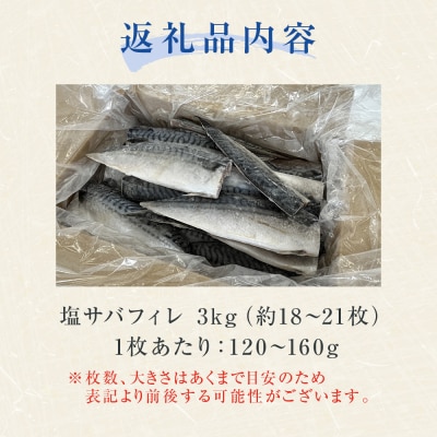さば < 訳あり > 無添加 塩サバフィレ 3kg 冷凍 青魚 塩さば 冷凍 不揃い