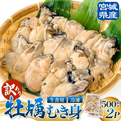 【 訳あり 】 生食用 冷凍 牡蠣 ( むき身 ) 500g × 2p 牡蠣むき身 むき身 むき牡蠣