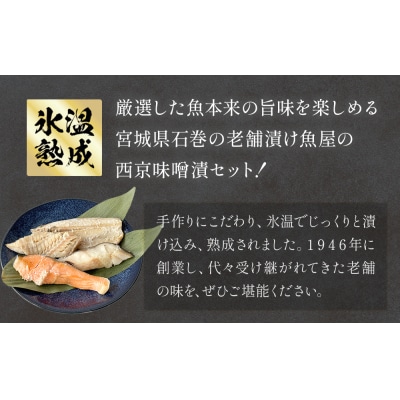 定期便 全4回 老舗の西京漬け詰め合わせ( 銀たら・銀鮭・骨取りサバ・赤魚 )4種16入 セット