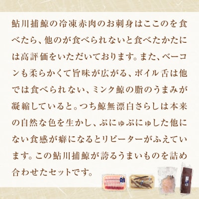 鯨 うまいもん 詰合せ クジラ くじら ミンク鯨 ベーコン お刺身用赤肉 刺身 ボイル さらし 