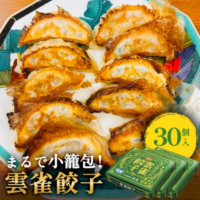 餃子 まるで小籠包!雲雀餃子 30個(10個×3)ニンニク不使用 冷凍 手作り 焼餃子 防災減災