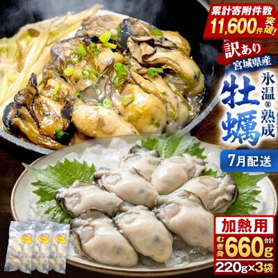 【7月配送】訳あり氷温熟成冷凍かき(加熱用)220g×3p