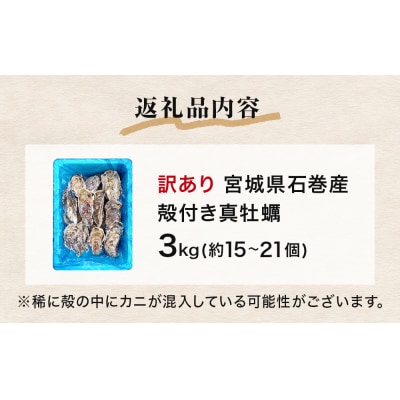 牡蠣 訳あり 宮城県産 無選別 3kg 加熱用 真牡蠣 かき カキ 貝 貝類 海産物 魚介類 海鮮