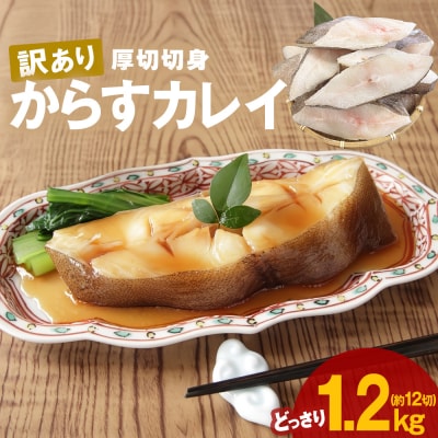 〈 訳あり 〉からすカレイ 厚切 ( どっさり 1.2kg ) 訳アリ カラスガレイ かれい カレイ