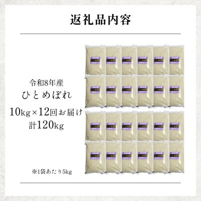 【 令和8年産 】 新米 ひとめぼれ 10kg< 毎月 10kg 12回 お届け >宮城県 石巻市産