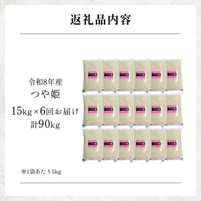 【 令和8年産 】 新米 つや姫 15kg < 毎月 15kg 6回 お届け >宮城県 石巻市産