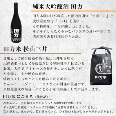 <純米大吟醸 田力と田力米>　冷酒　農家　家飲み　自宅用　ギフト