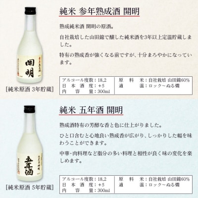 <「開明」長期熟成酒飲み比べ6本セット>　冷酒　ぬる燗　ギフト　愛媛　西予