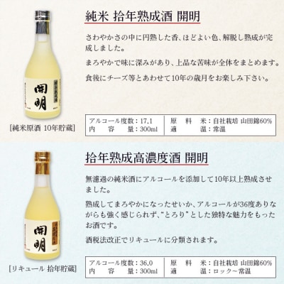 <「開明」長期熟成酒飲み比べ6本セット>　冷酒　ぬる燗　ギフト　愛媛　西予