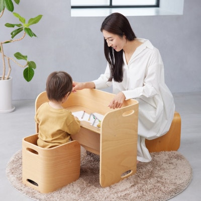 【HOPPL(ホップル)】コロコロチェア(アイボリー) 専用チェアパッド付き(子ども用椅子)